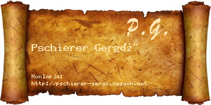 Pschierer Gergő névjegykártya